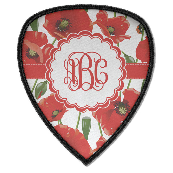 Custom Poppies Iron on Shield Patch A w/ Monogram