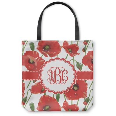 Poppies Canvas Tote Bag - Small - 13"x13" (Personalized)