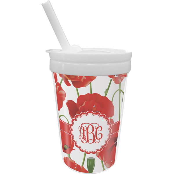 Custom Poppies Sippy Cup with Straw (Personalized)