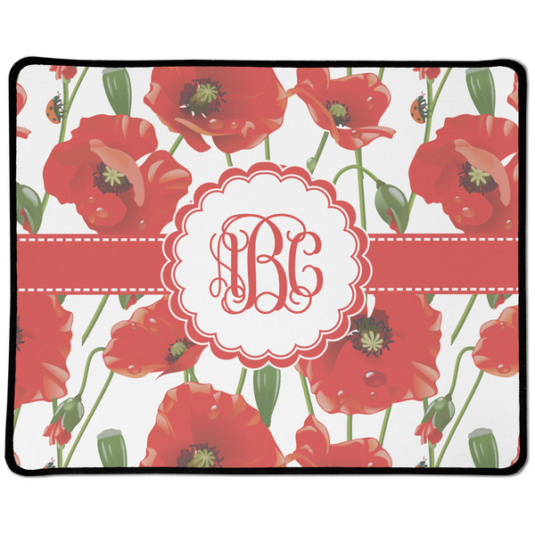 Custom Poppies Large Gaming Mouse Pad - 12.5" x 10" (Personalized)