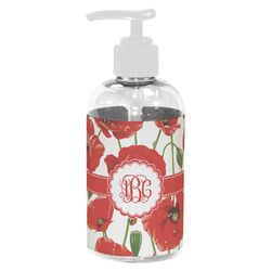 Poppies Plastic Soap / Lotion Dispenser (8 oz - Small - White) (Personalized)