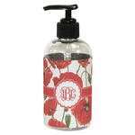 Poppies Plastic Soap / Lotion Dispenser (8 oz - Small - Black) (Personalized)