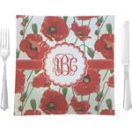 Poppies Glass Square Lunch / Dinner Plate 9.5" (Personalized)
