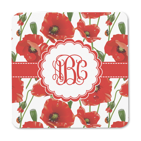 Poppies Square Fridge Magnet - FRONT