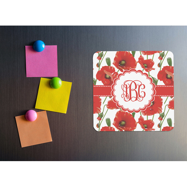 Poppies Square Fridge Magnet - LIFESTYLE