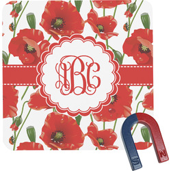 Poppies Square Fridge Magnet (Personalized)