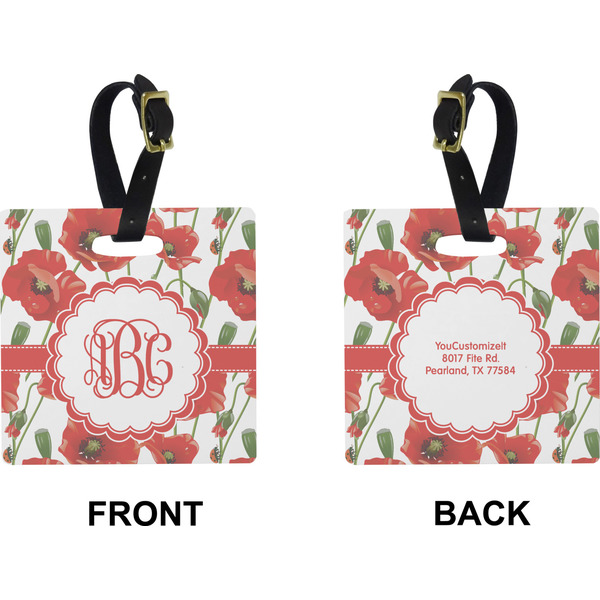 Poppies Square Luggage Tag (Front + Back)