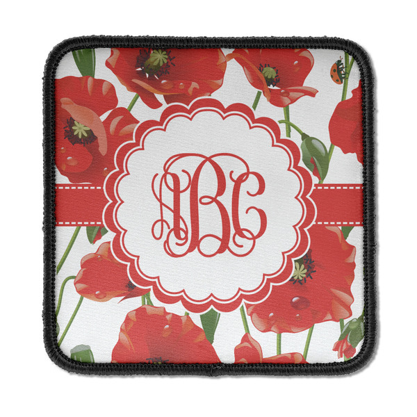 Custom Poppies Iron On Square Patch w/ Monogram