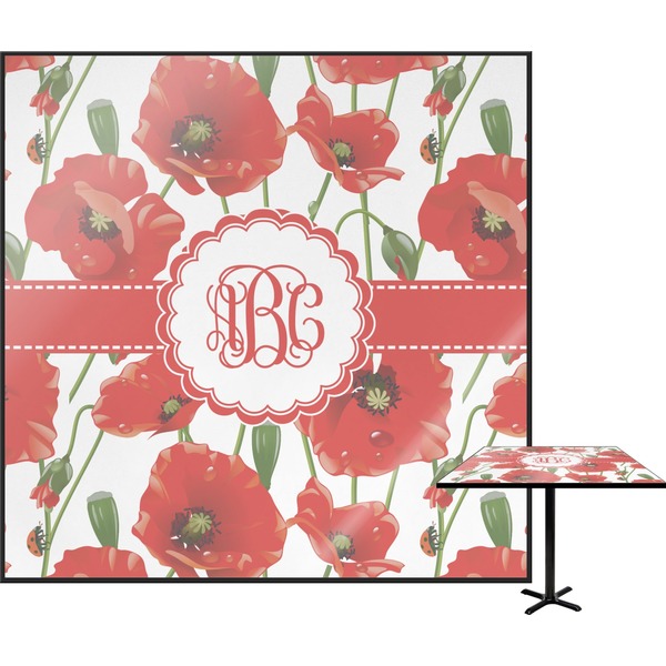 Custom Poppies Square Table Top - 30" (Personalized)