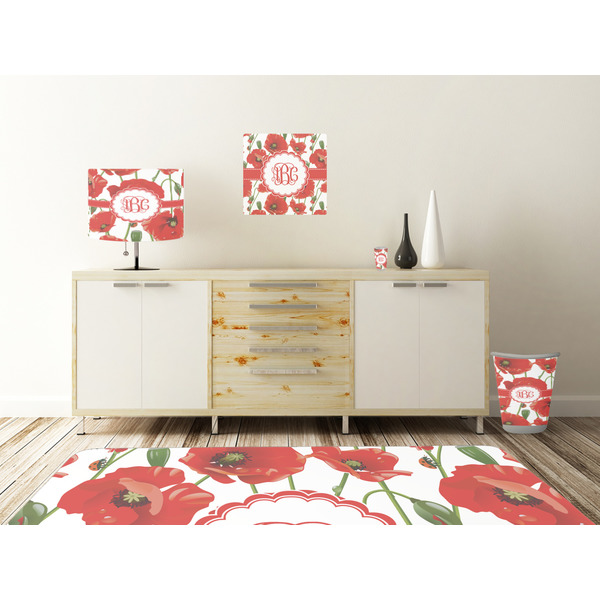 Poppies Square Wall Decal Wooden Desk