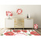 Poppies Square Wall Decal Wooden Desk