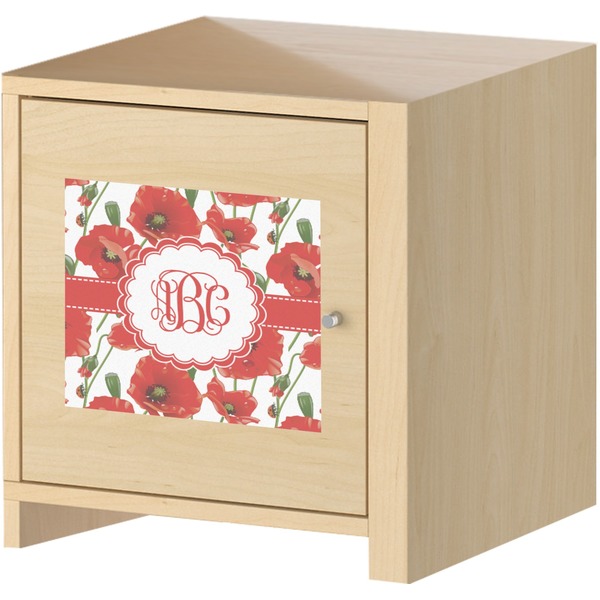 Poppies Square Wall Decal on Wooden Cabinet