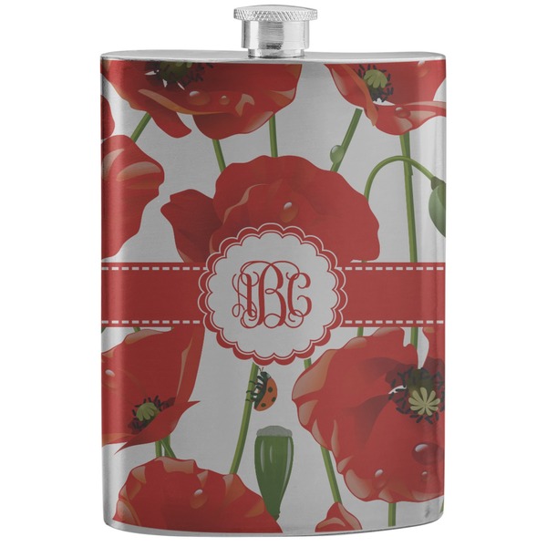 Custom Poppies Stainless Steel Flask (Personalized)
