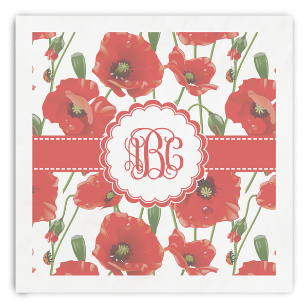 Custom Poppies Paper Dinner Napkins (Personalized)