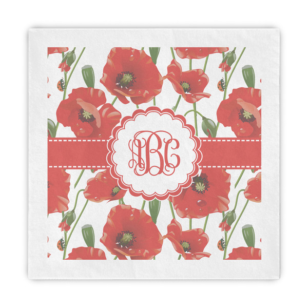 Custom Poppies Standard Decorative Napkins (Personalized)
