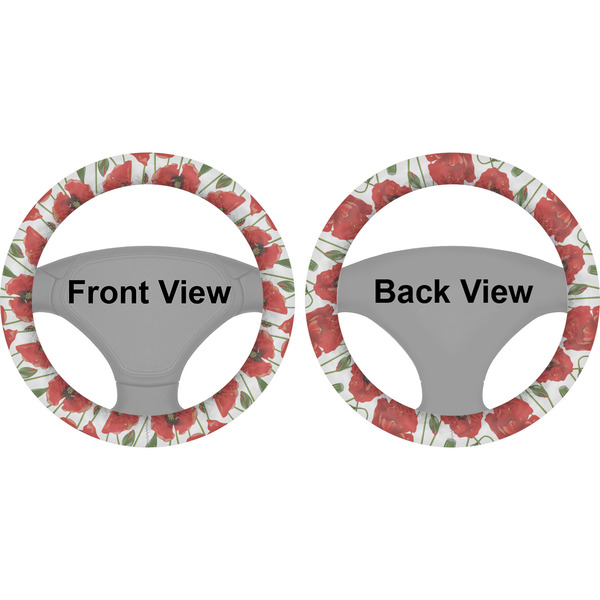 Poppies Steering Wheel Cover- Front and Back
