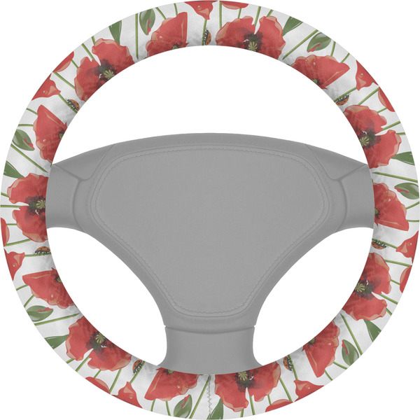 Custom Poppies Steering Wheel Cover