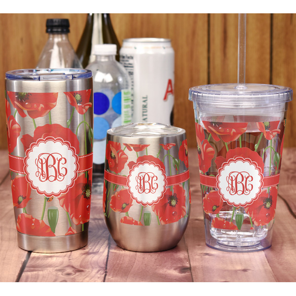 Poppies Stemless Wine Tumbler - Full Print - In Context