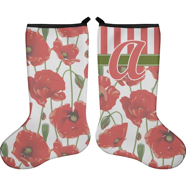 Custom Poppies Holiday Stocking - Double-Sided - Neoprene (Personalized)