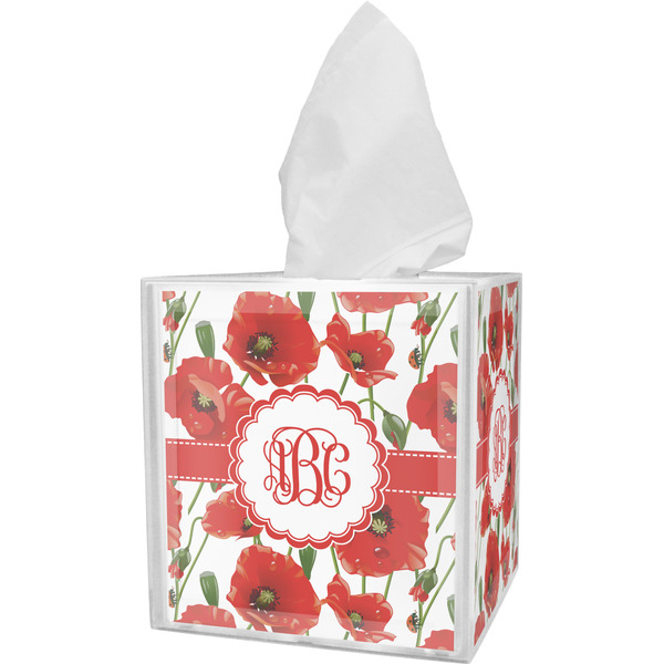 Custom Poppies Tissue Box Cover (Personalized)