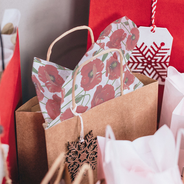 Poppies Tissue Paper - In Gift Bag
