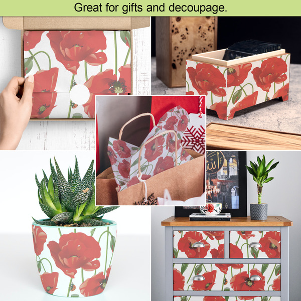 Poppies Tissue Paper - In Use Collage