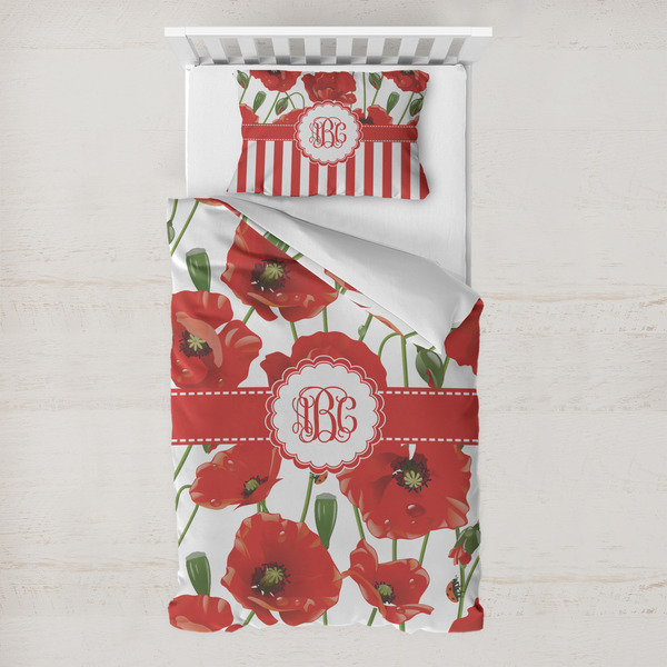 Custom Poppies Toddler Bedding w/ Monogram