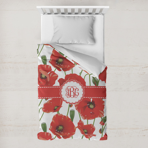 Custom Poppies Toddler Duvet Cover w/ Monogram