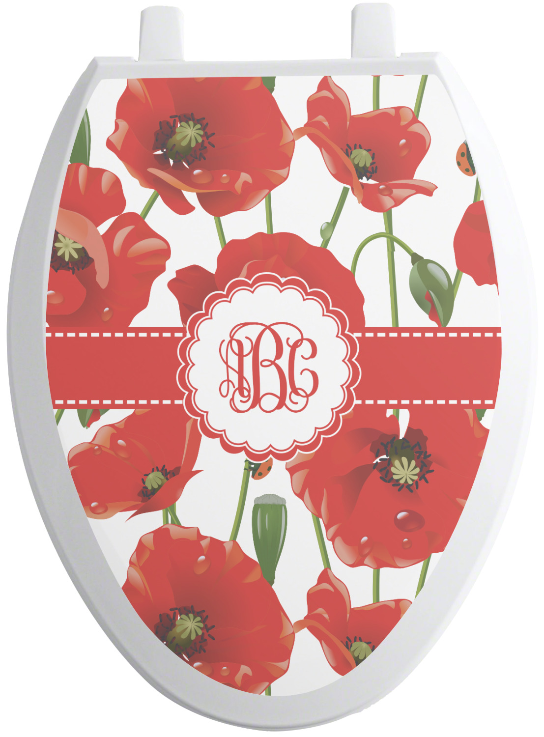 Poppies Toilet Seat Decal Elongated (Personalized) YouCustomizeIt
