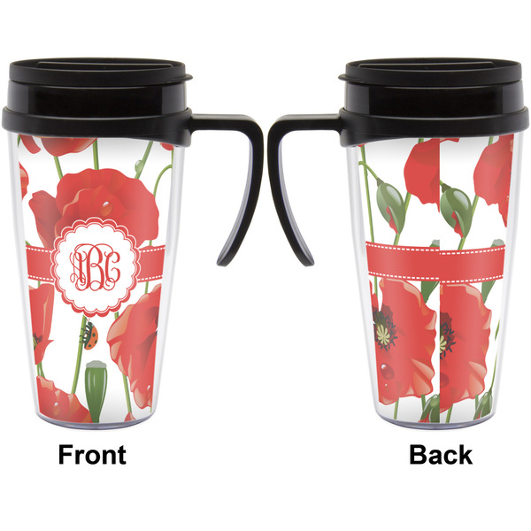 Poppies Travel Mug with Black Handle - Approval