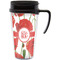Poppies Travel Mug with Black Handle - Front
