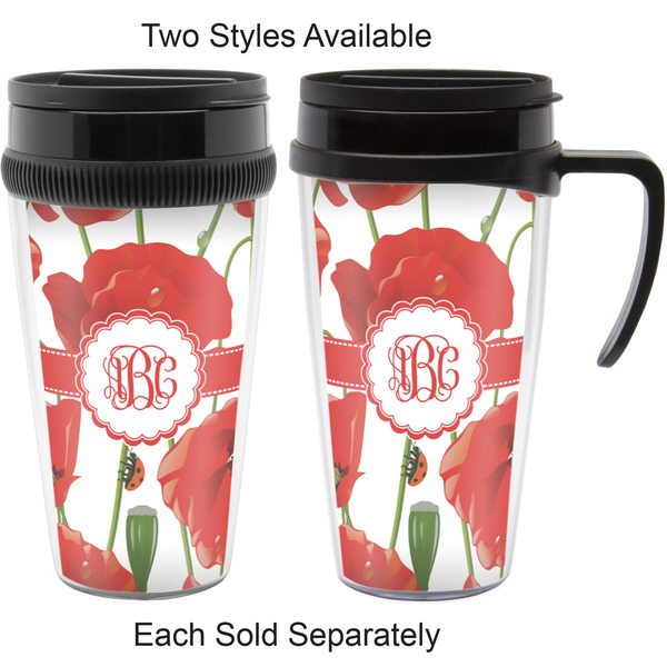 Poppies Travel Mugs - with & without Handle