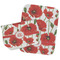 Poppies Two Rectangle Burp Cloths - Open & Folded
