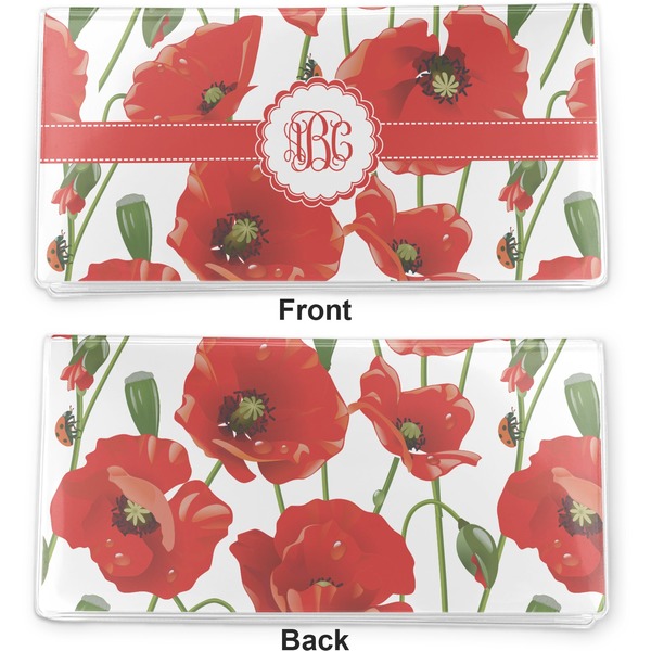 Poppies Vinyl Check Book Cover - Front and Back