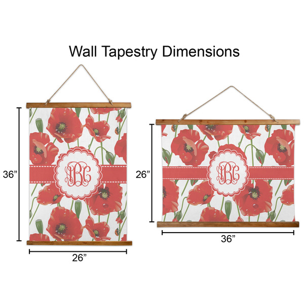 Poppies Wall Hanging Tapestries - Parent/Sizing