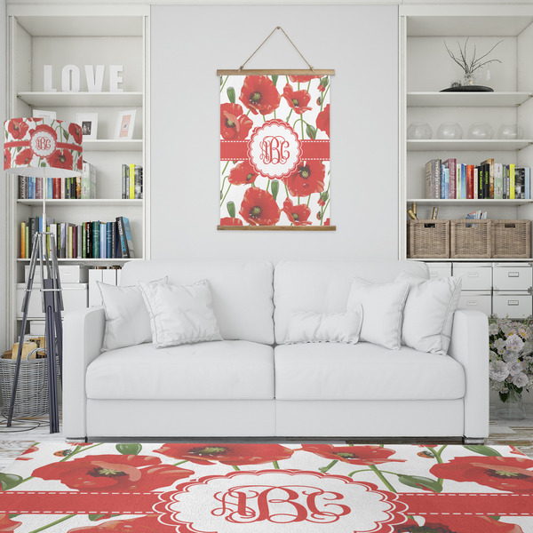 Poppies Wall Hanging Tapestry - Portrait - IN CONTEXT