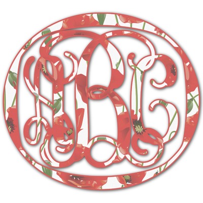 Poppies Monogram Decal - Small (Personalized)