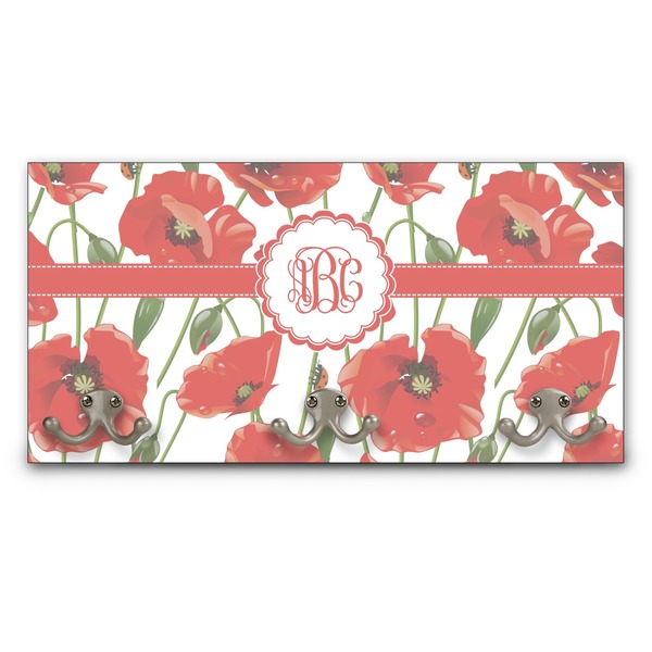 Custom Poppies Wall Mounted Coat Rack (Personalized)
