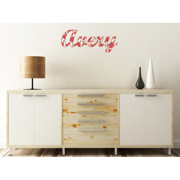 Poppies Wall Name Decal On Wooden Desk