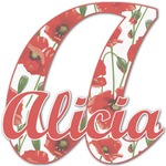 Poppies Name & Initial Decal - Custom Sized (Personalized)