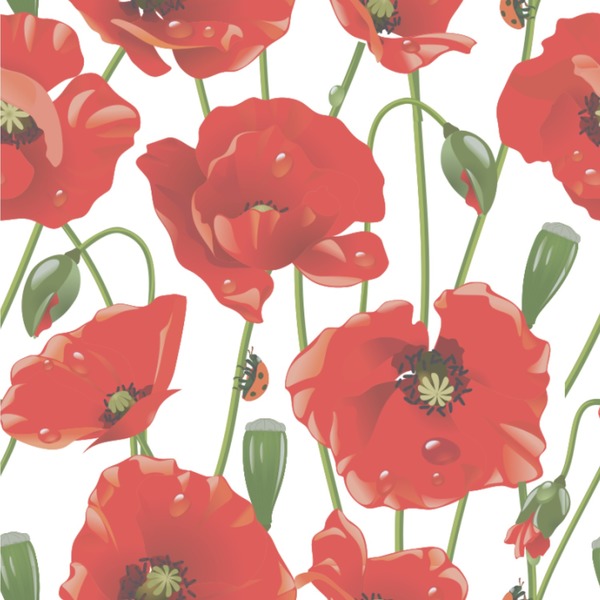Custom Poppies Wallpaper & Surface Covering (Water Activated 24"x 24" Sample)