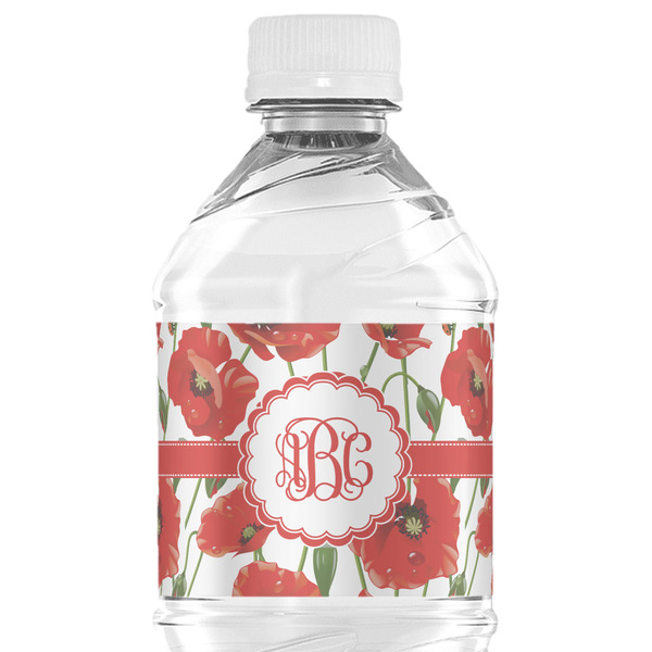 Custom Poppies Water Bottle Labels - Custom Sized (Personalized)