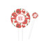 Poppies 4" Round Plastic Food Picks - White - Single Sided (Personalized)