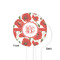 Poppies White Plastic 4" Food Pick - Round - Single Sided - Front & Back