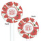 Poppies White Plastic 5.5" Stir Stick - Double Sided - Round - Front & Back