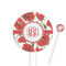 Poppies White Plastic 5.5" Stir Stick - Round - Closeup