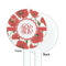 Poppies White Plastic 5.5" Stir Stick - Single Sided - Round - Front & Back