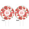 Poppies White Plastic 6" Food Pick - Round - Double Sided - Front & Back