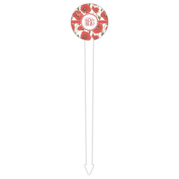 Poppies White Plastic 6" Food Pick - Round - Single Pick