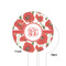 Poppies White Plastic 6" Food Pick - Round - Single Sided - Front & Back